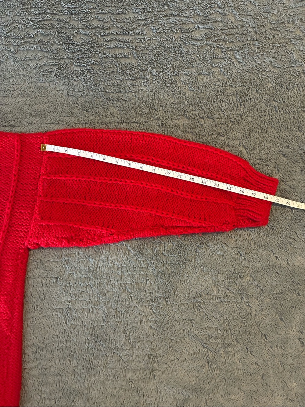 Oversized Red Chunky Rib Knit Sweater - Picture 7 of 7